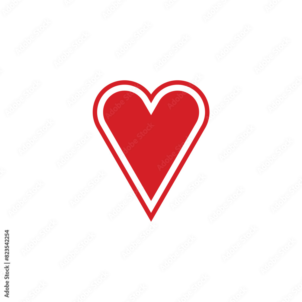 Heart icon in flat style with background. Heart icon in flat style with background.
