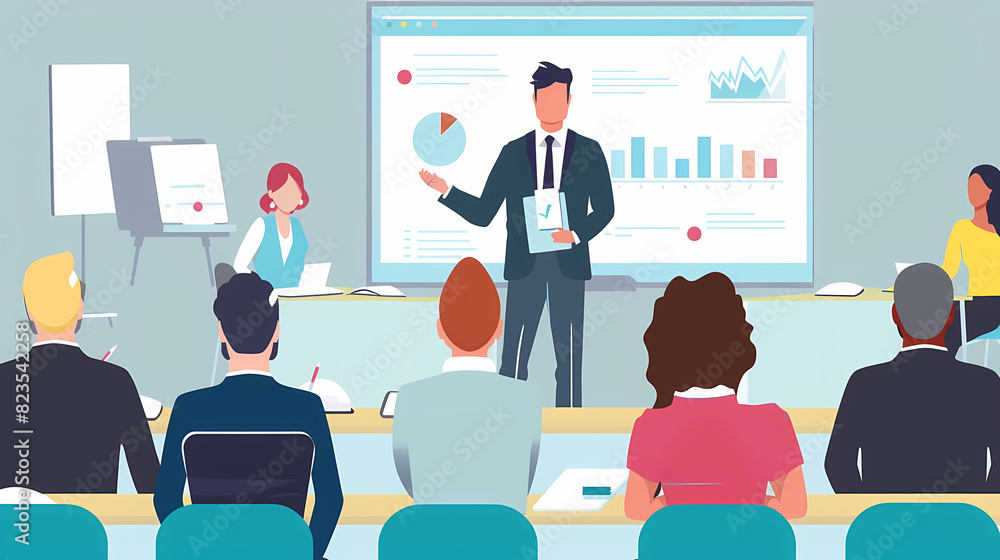 Business training web banner vector image Business training web banner vector image