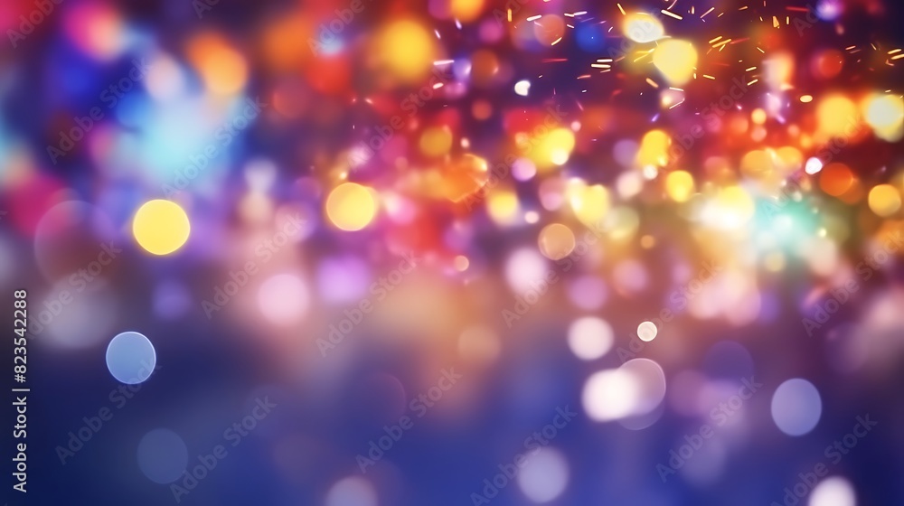 Abstract bokeh background of Christmas light on bright colors style