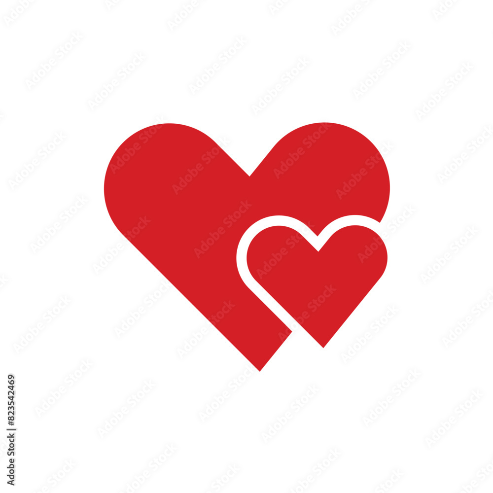 Flat Heart icon symbol vector Illustration.