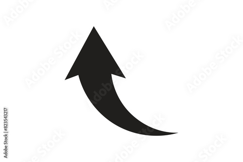 Black arrow icon .Flat style arrow icon for your website, design, logo, app, UI., curved arrow sign.