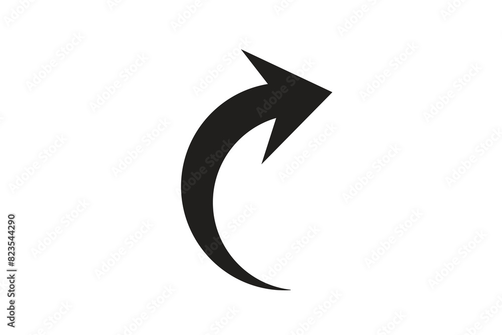 Black arrow icon .Flat style arrow icon for your website, design, logo, app, UI., curved arrow sign. Black arrow icon .Flat style arrow icon for your website, design, logo, app, UI., curved arrow sign.
