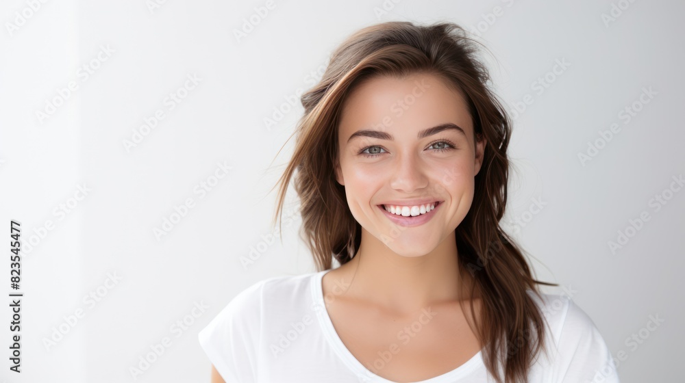 a young woman with an infectious smile, her happiness a young woman with an infectious smile, her happiness