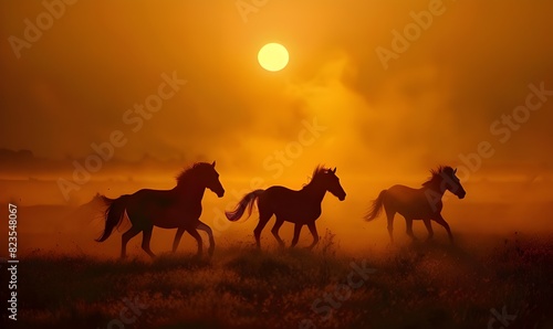 Horses in Sunset