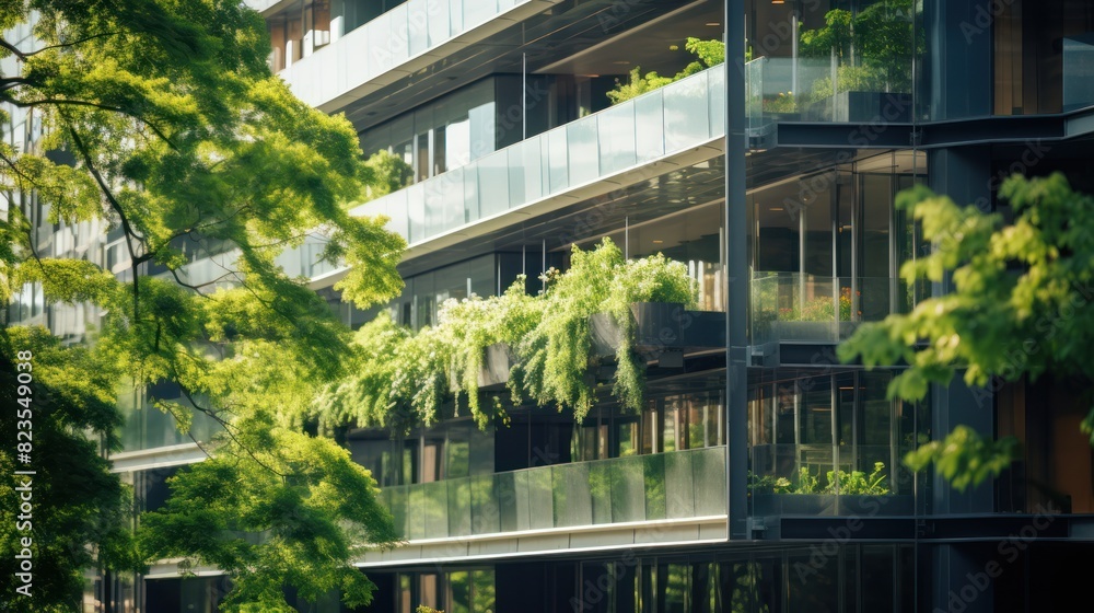 Eco-friendly building in the modern city. 