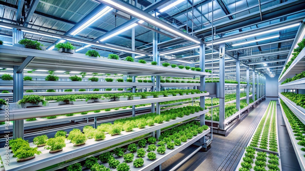 Futuristic farming with advanced technology for optimized production processes