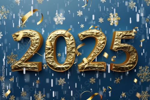 2025 New Year background, 2025 greeting card and logo design, happy celebrate banner, eve poster