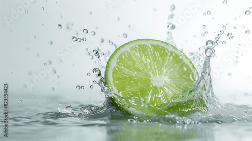 Lime Slice Splash in Water