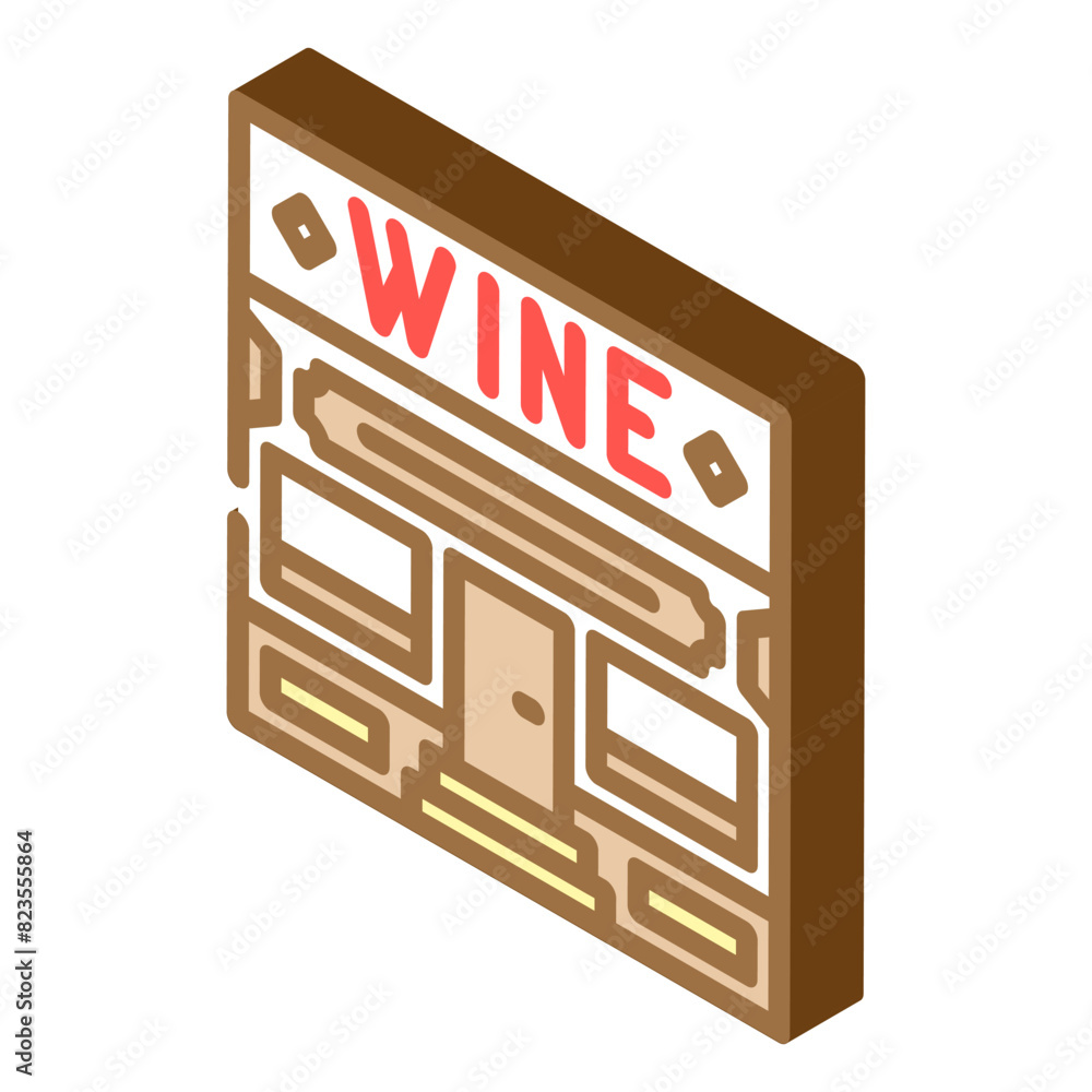 wine bar street cafe isometric icon vector. wine bar street cafe sign. isolated symbol illustration wine bar street cafe isometric icon vector. wine bar street cafe sign. isolated symbol illustration