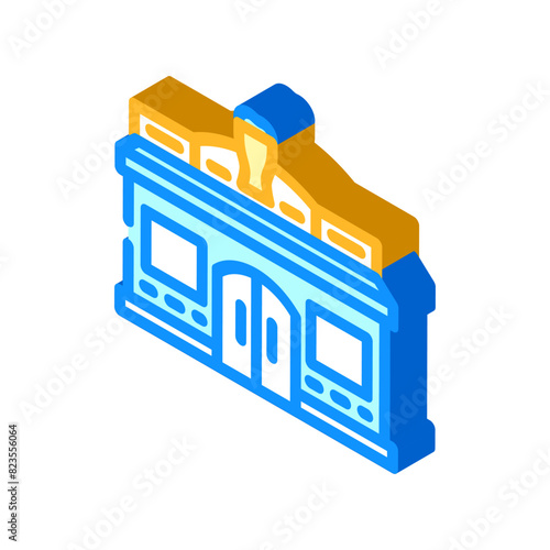 brasserie street cafe isometric icon vector. brasserie street cafe sign. isolated symbol illustration