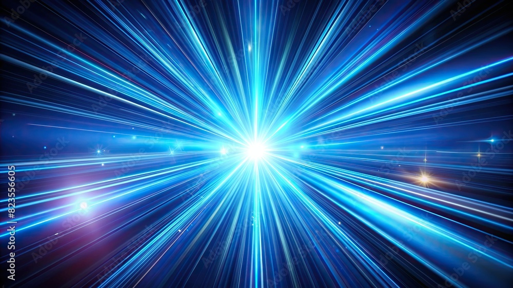 Abstract background of a moving blue light streak ray 