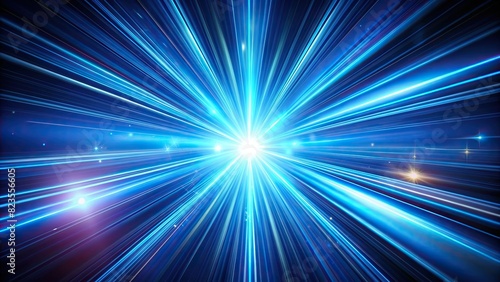 Abstract background of a moving blue light streak ray 