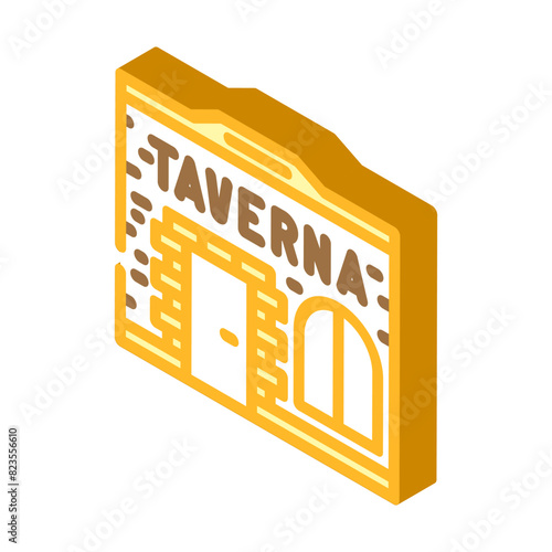 taverna street cafe isometric icon vector. taverna street cafe sign. isolated symbol illustration