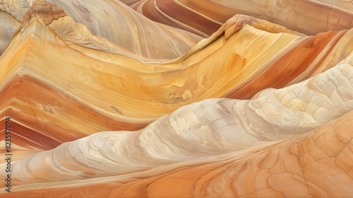 Layers of delicate sandstone, revealing the passage of time in their bands of color photo