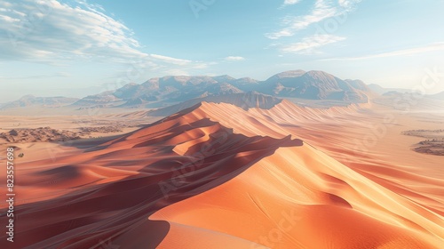Generate a visual narrative of a desert valley vista