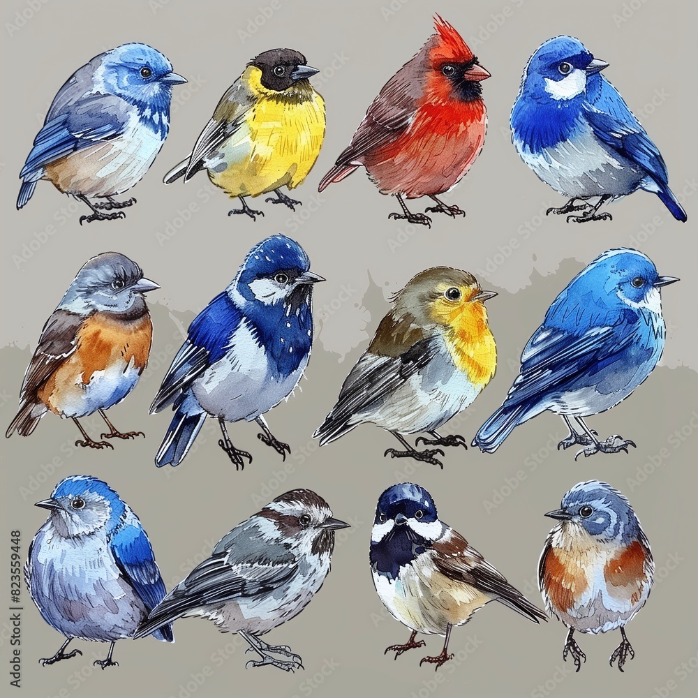 Fototapeta premium set of birds