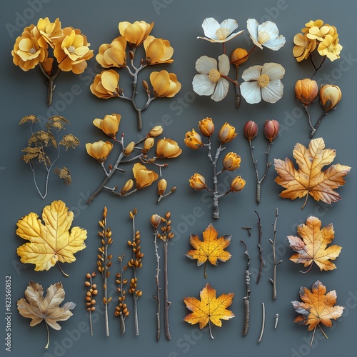 autumn leaves on the wall © InspiredByArt