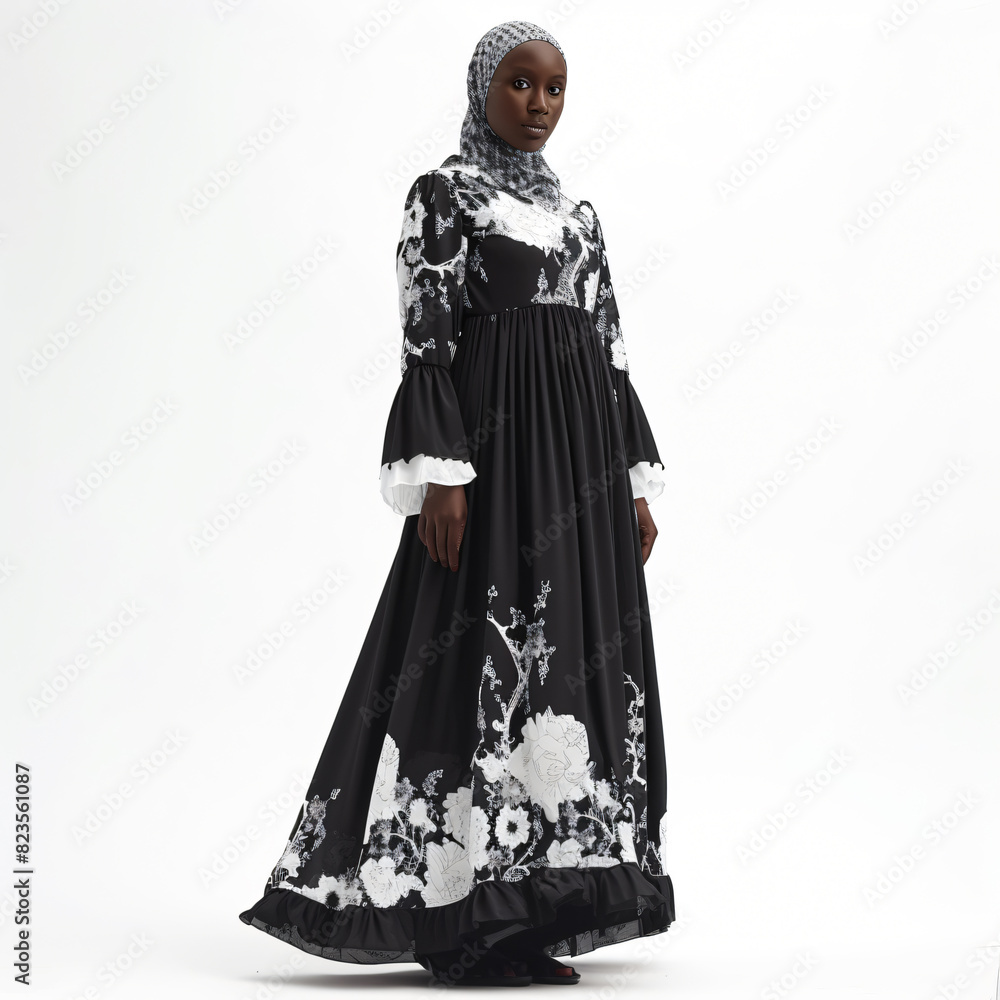 Beautiful black woman with abaya