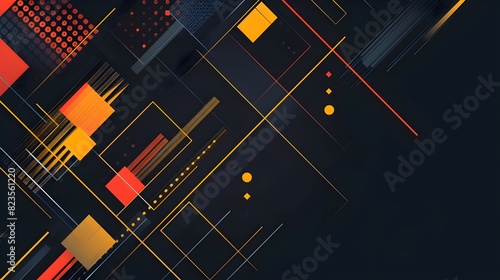 Striking Geometric Abstract Background with Copyspace for Design