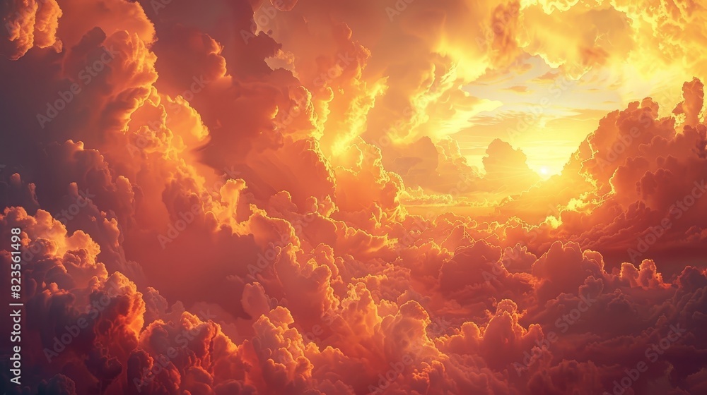 Generate a visual narrative of a sunset cloudscape Generate a visual narrative of a sunset cloudscape