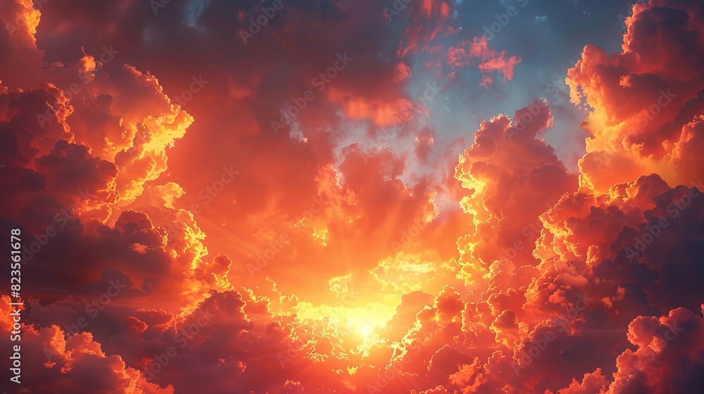 Generate a visual narrative of a sunset cloudscape Generate a visual narrative of a sunset cloudscape
