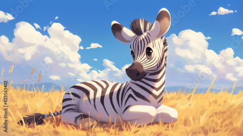Personagem zebra fofo na plan  cie