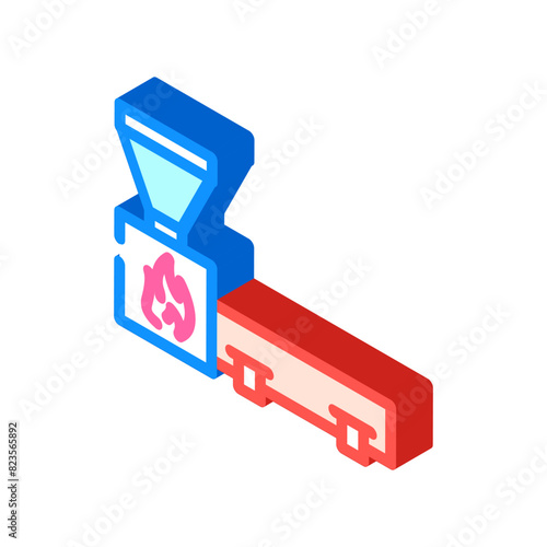 drying wood pellets isometric icon vector. drying wood pellets sign. isolated symbol illustration