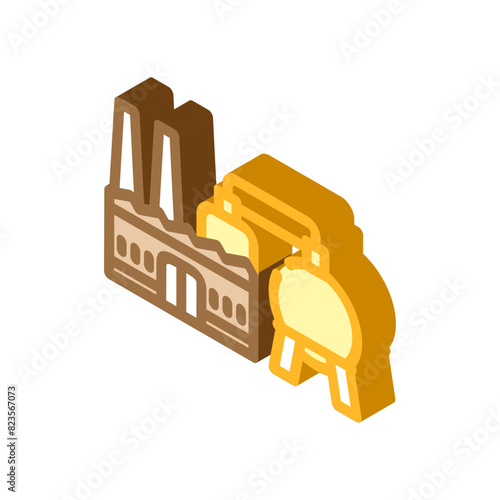 power station wood pellets isometric icon vector. power station wood pellets sign. isolated symbol illustration