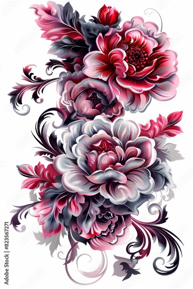 Elegant Flower Design on White Background