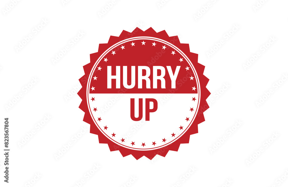 Hurry up red ribbon label banner. Hurry up red ribbon label banner.