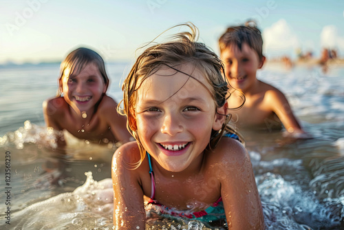 Happy Joyful Kids on the Be...