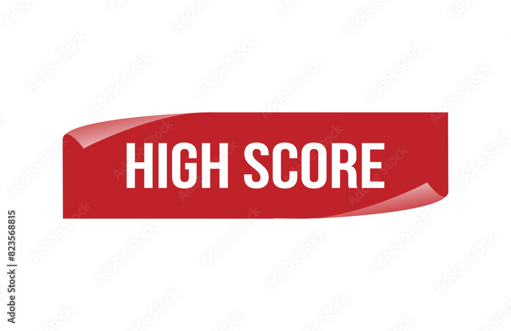 Red banner High Score on white background. Red banner High Score on white background.