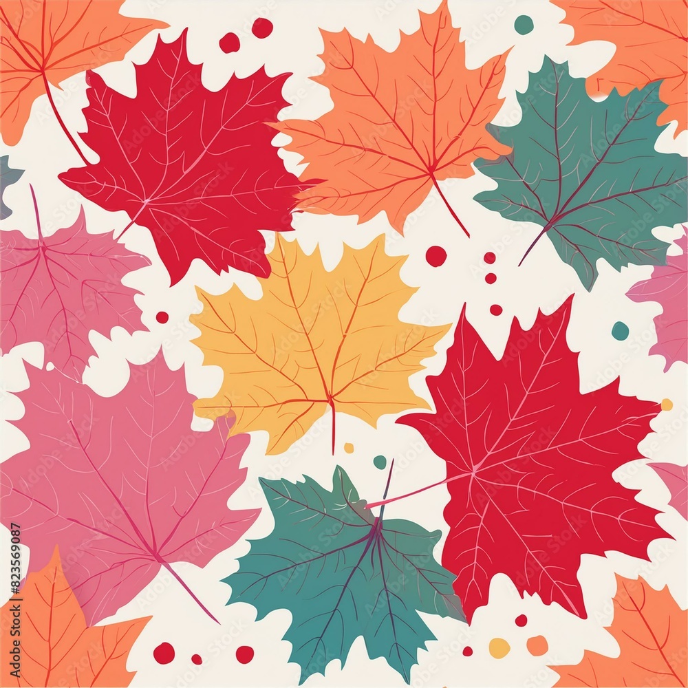 Fototapeta premium maple leaves isolated on white