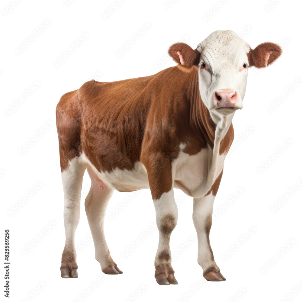Hereford cow on the transparent background PNG. AI generative
Hereford cow on the transparent background PNG. AI generative