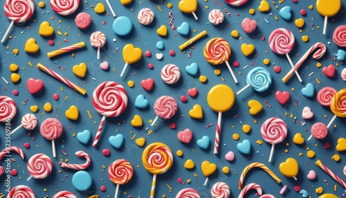 Colorful lollipop pattern for background photo