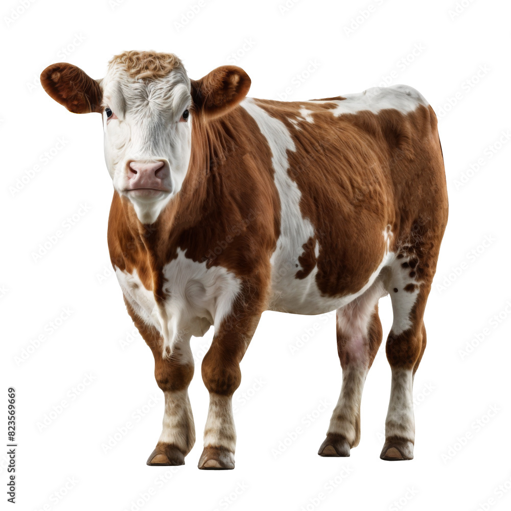 Hereford cow on the transparent background PNG. AI generative
Hereford cow on the transparent background PNG. AI generative
