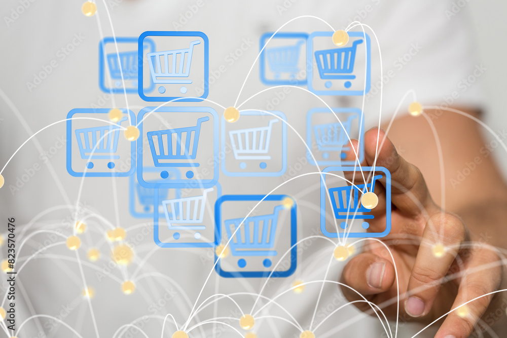Shopping Cart Flat Design E-Commerce Icon Shopping Cart Flat Design E-Commerce Icon