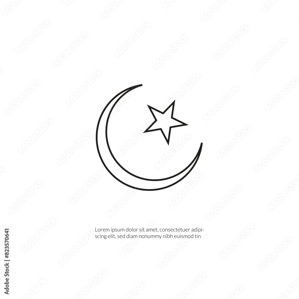 Islam symbol isolated on grey background. Islam symbol isolated on grey background.