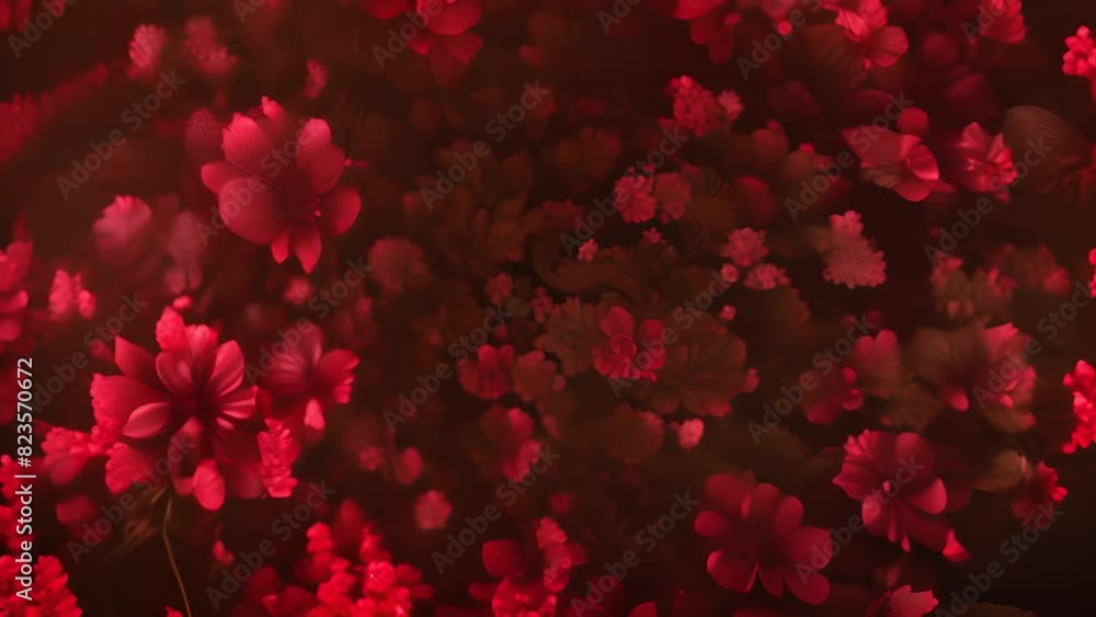 Black and Red Floral Wallpaper With Red Flowers Generative AI Black and Red Floral Wallpaper With Red Flowers Generative AI