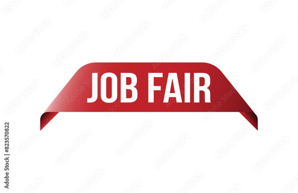 Red banner Job Fair on white background. Red banner Job Fair on white background.