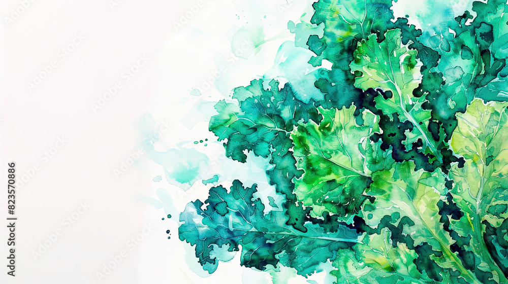 watercolor_kale_on_white_background watercolor_kale_on_white_background