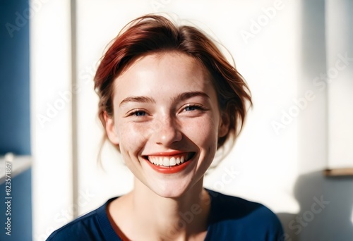 Positive smiling person on clean background