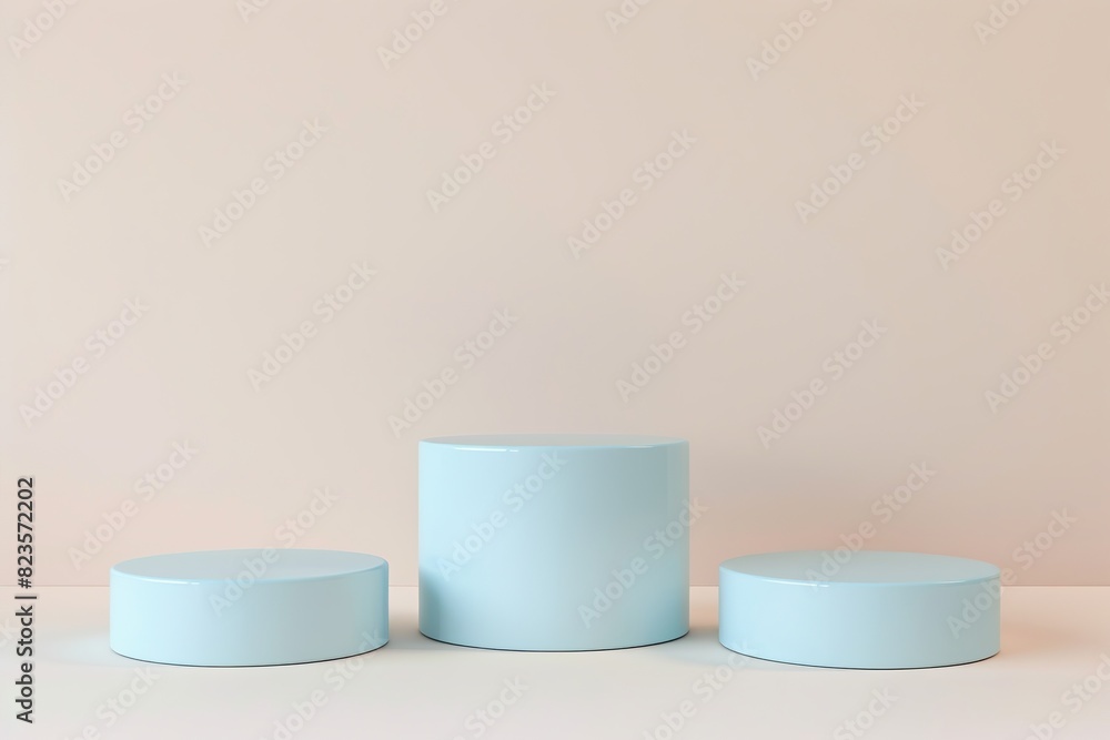 Three Round Podiums for Cosmetic, Soap, Items Presentation. Abstract Minimal Geometric Pedestal. Cylinder Forms, Soft Shadow. Product Object Show Scene. Showcase, Display Case. Beige Stand Backdrop Ad Three Round Podiums for Cosmetic, Soap, Items Presentation. Abstract Minimal Geometric Pedestal. Cylinder Forms, Soft Shadow. Product Object Show Scene. Showcase, Display Case. Beige Stand Backdrop Ad