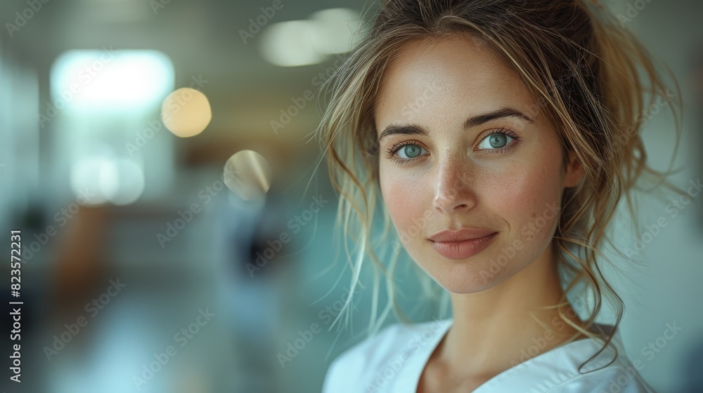 Hospital nurse in a white blouse