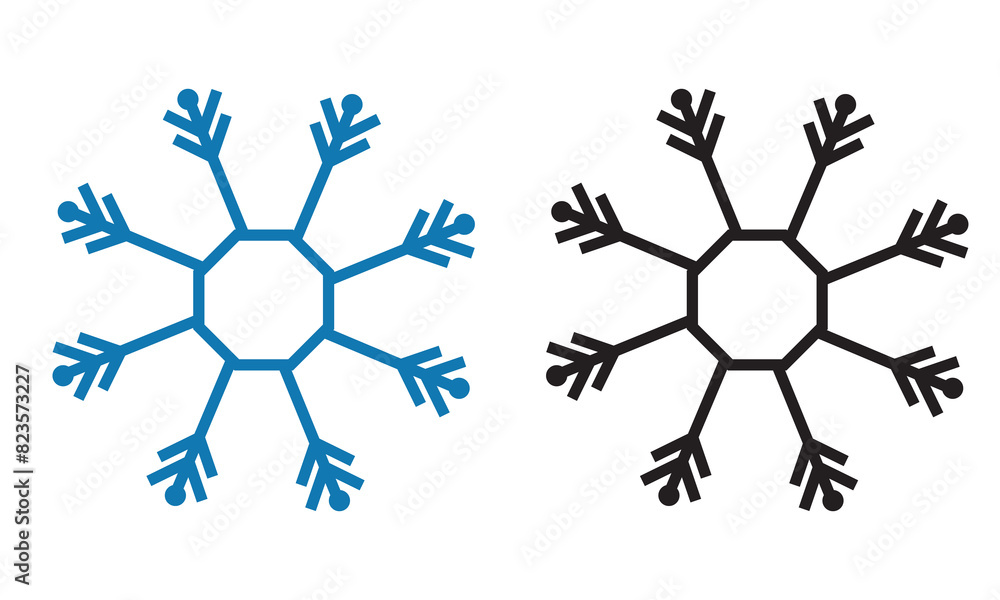 Set blue snowflake icons collection isolated on white background. Vector illustration. EPS 10/AI Set blue snowflake icons collection isolated on white background. Vector illustration. EPS 10/AI