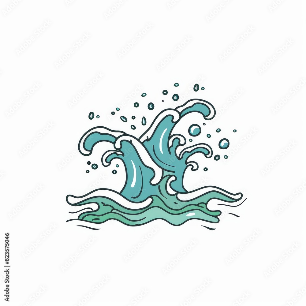 Detailed Drawing of a Wave in the Ocean Detailed Drawing of a Wave in the Ocean