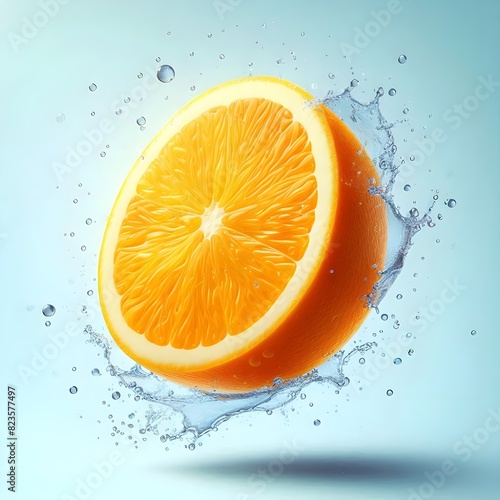 Half of an orange on the air