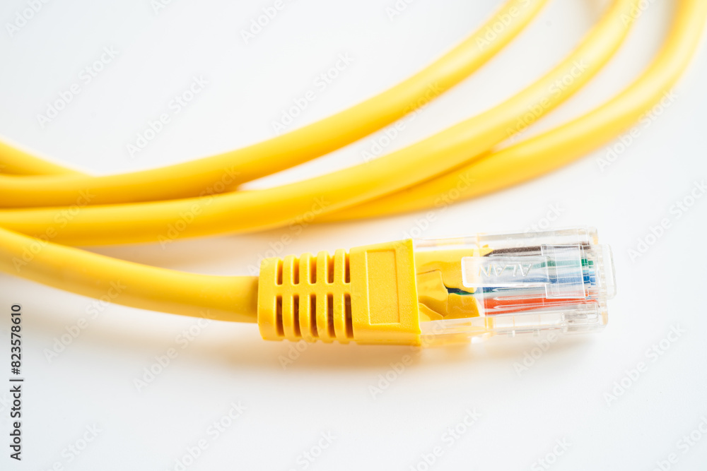 Ethernet cable for connect to wireless router link to internet service provider internet network. Ethernet cable for connect to wireless router link to internet service provider internet network.