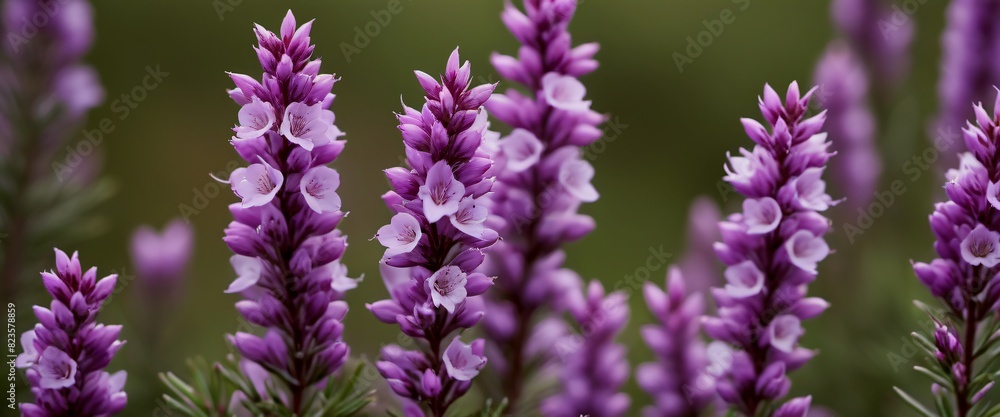 Obraz premium Scotland Macro shot of Scottish heather Vibrant purple