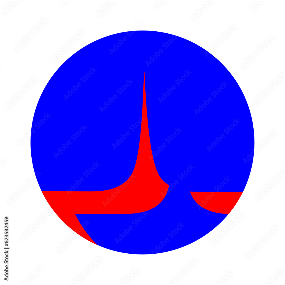 Logo, symbol, icon of ocean waves in circle Logo, symbol, icon of ocean waves in circle
